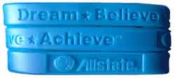 AllState Insurance Company Dream Believe Achieve Custom Wristbands